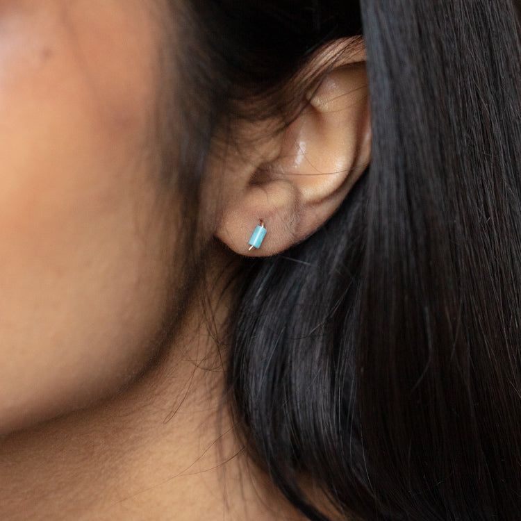 Regis Blue Jade Stud Earrings