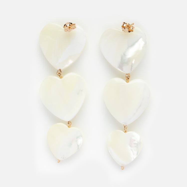 Lots of Love Mother of Pearl Heart Earrings