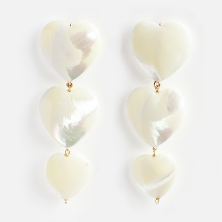 Lots of Love Mother of Pearl Heart Earrings
