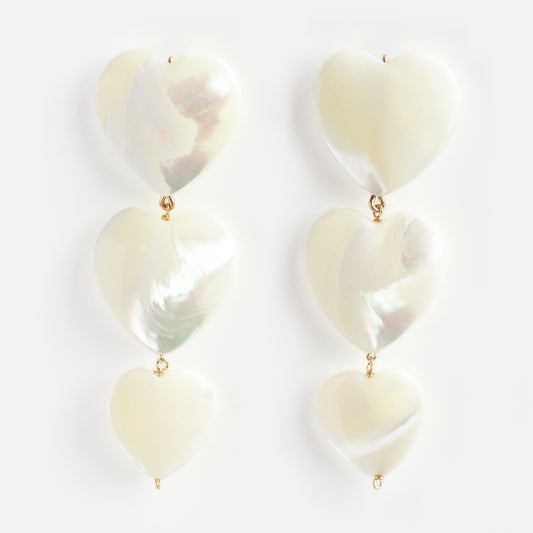 Lots of Love Mother of Pearl Heart Earrings