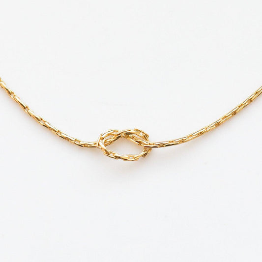 Local Eclectic Delicate Gold Knot Necklace
