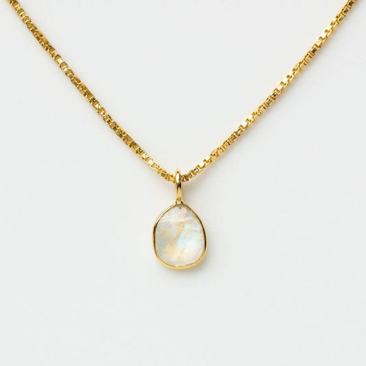 sofia slice necklace with moonstone pendant