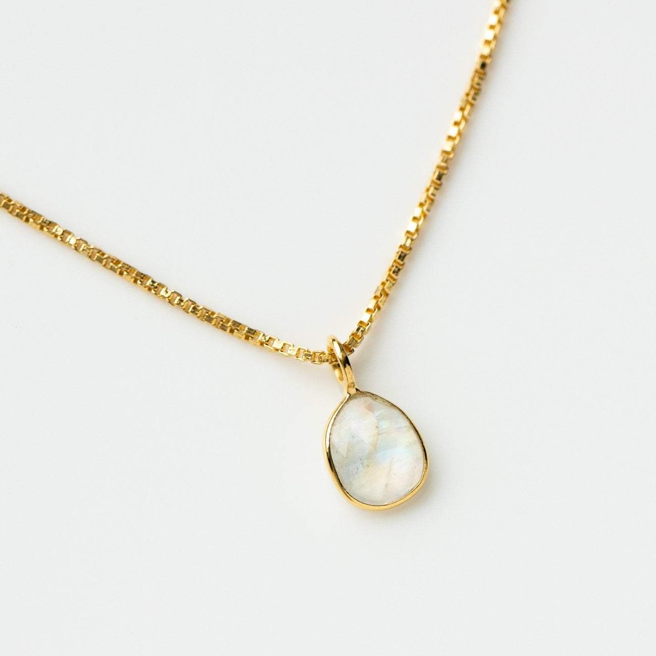 sofia slice necklace with moonstone pendant