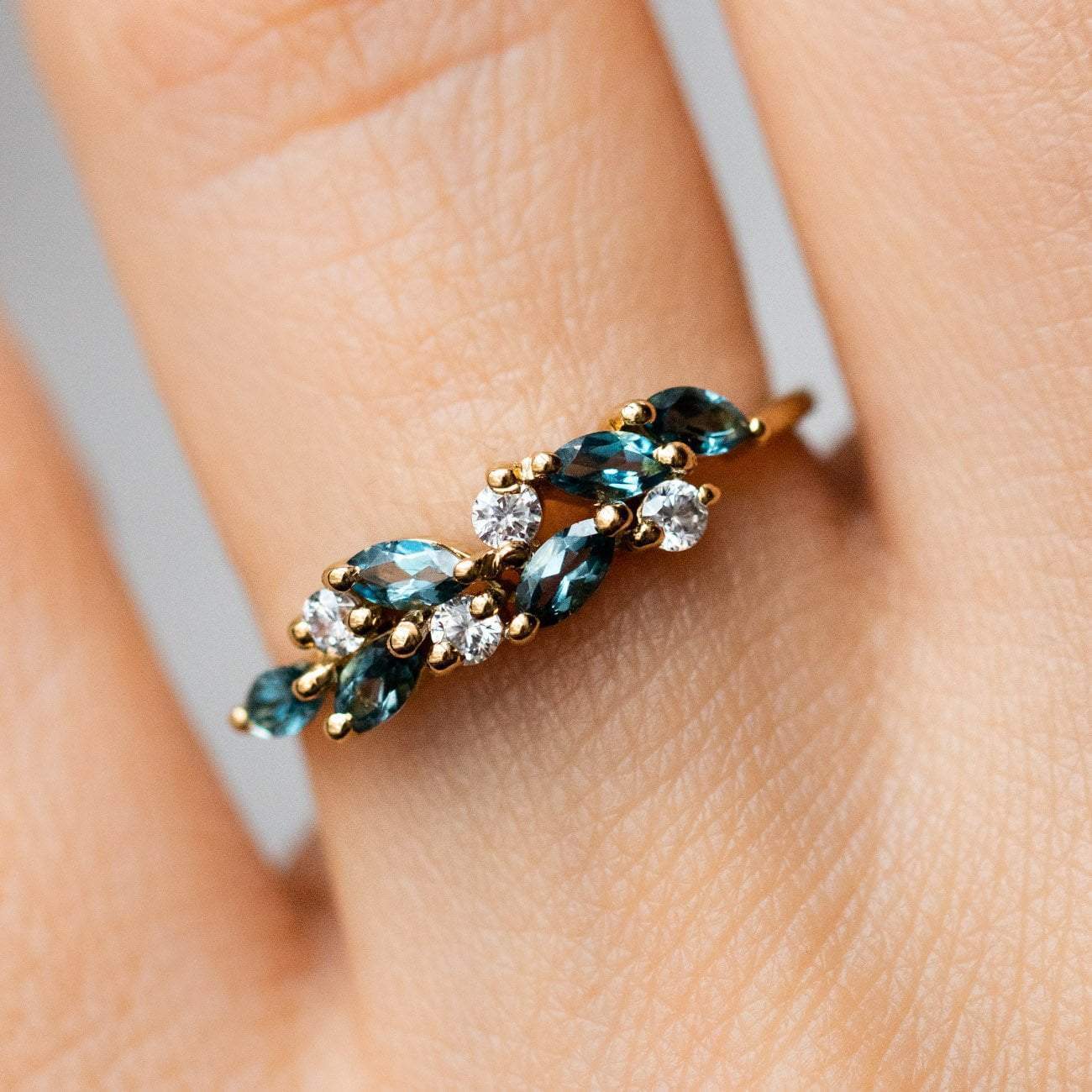 Blue Topaz Pear Shape Ring - The Diamond Setter