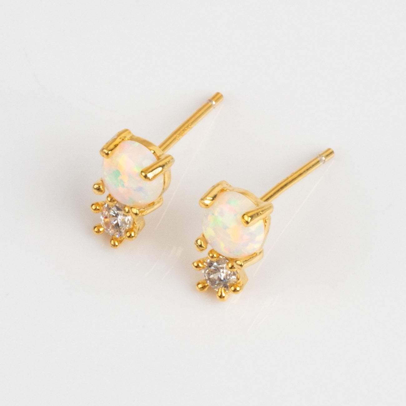 Opal & Diamond Doublet Stud Earrings earrings La Kaiser 