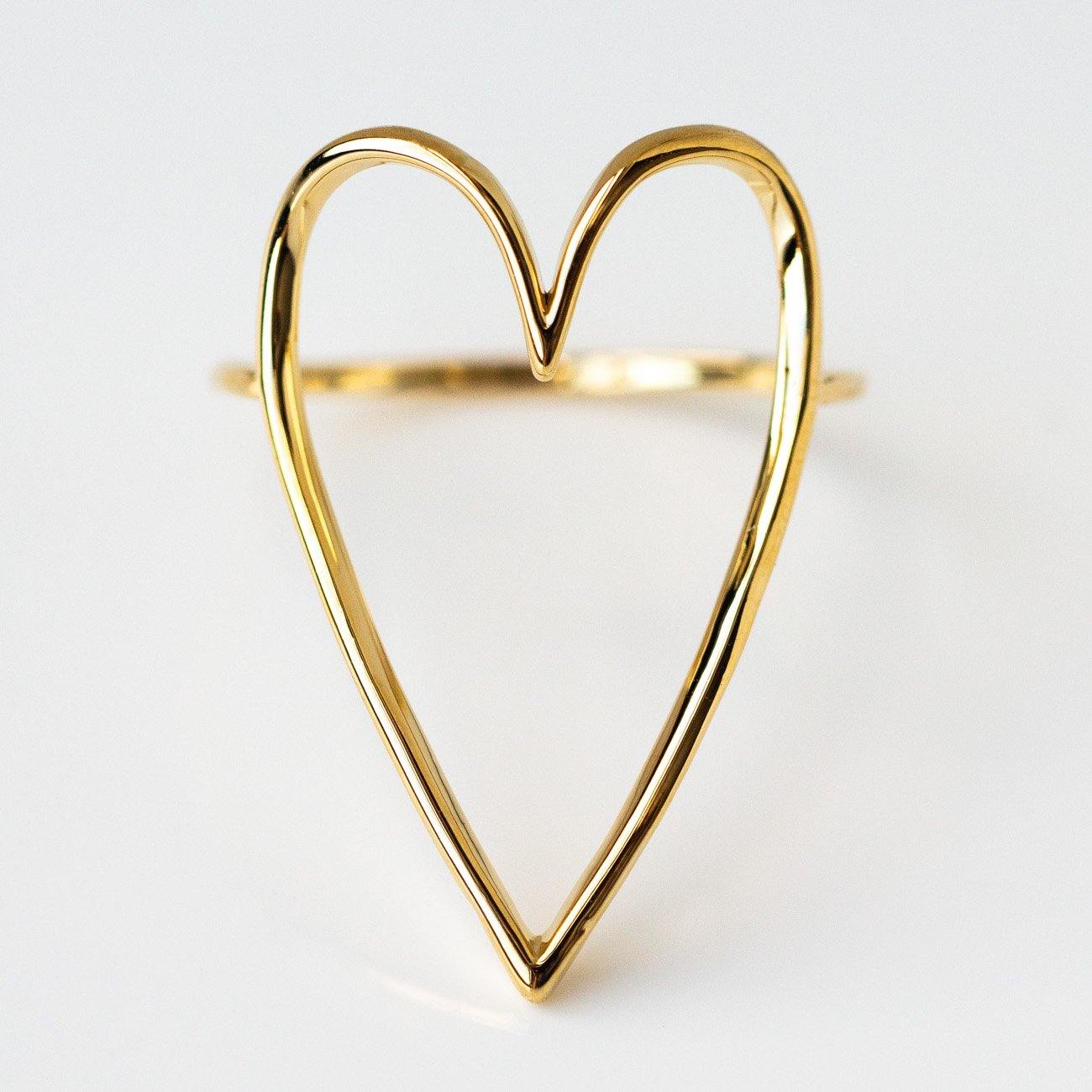lovestruck ring yellow gold modern dainty heart shaped statement jewelry