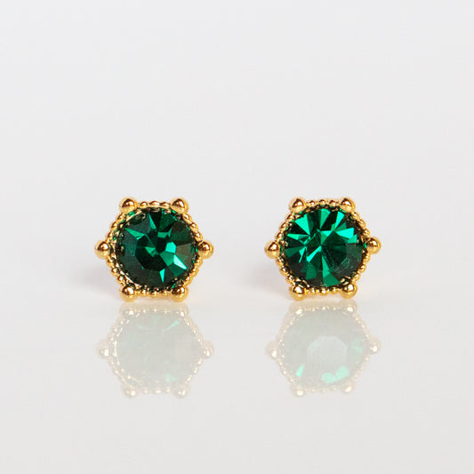 Astrid Stud Earrings in Emerald
