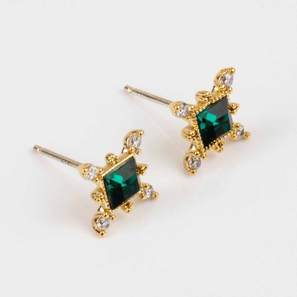 Yellow Gold Sierra Post Earrings. amethyst earrings, emerald earrings ...