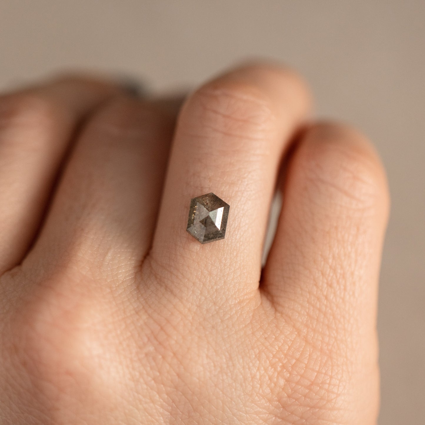 Cushion Hexagon Salt and Pepper Diamond Loose Gemstone