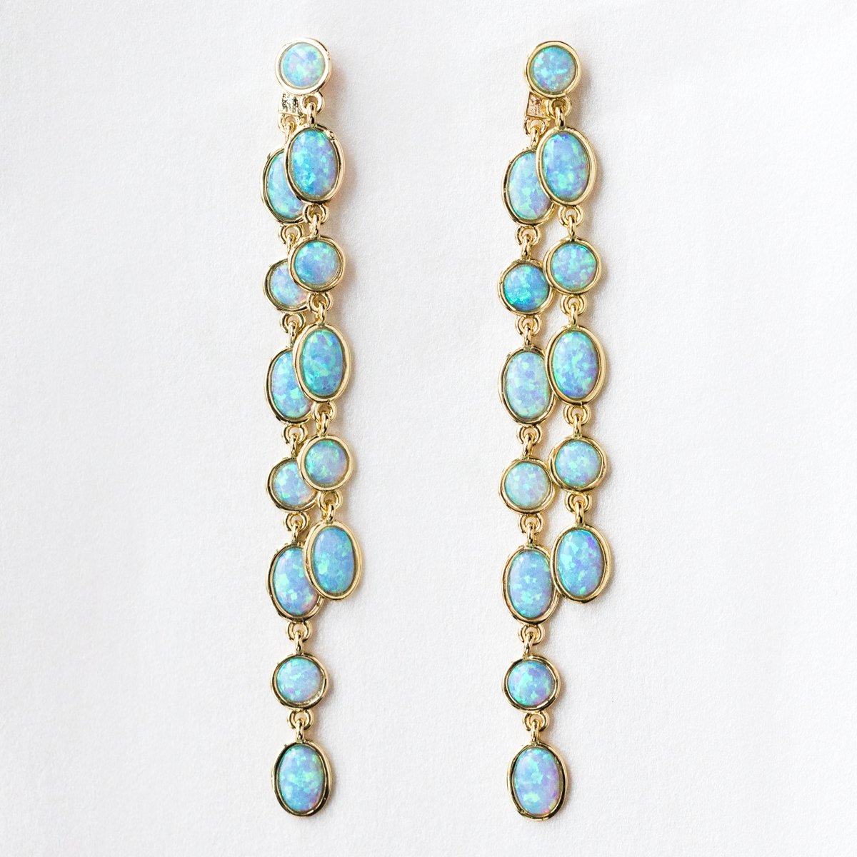 Ellie Earrings in Gold with Opal - earrings - Melinda Maria local eclectic