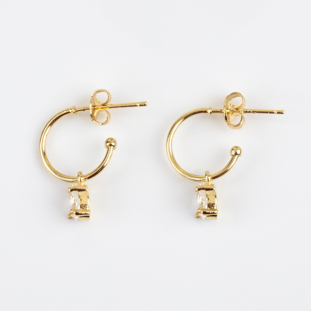 Gold CZ Emery Huggie Earrings earrings Melinda Maria 