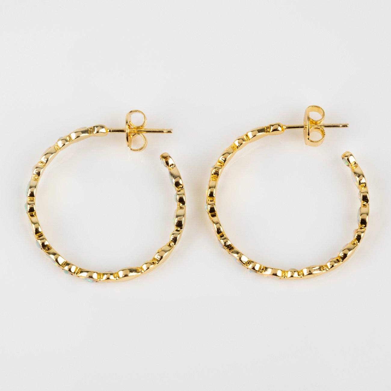 white opal yellow gold isla statement hoop earring melinda maria