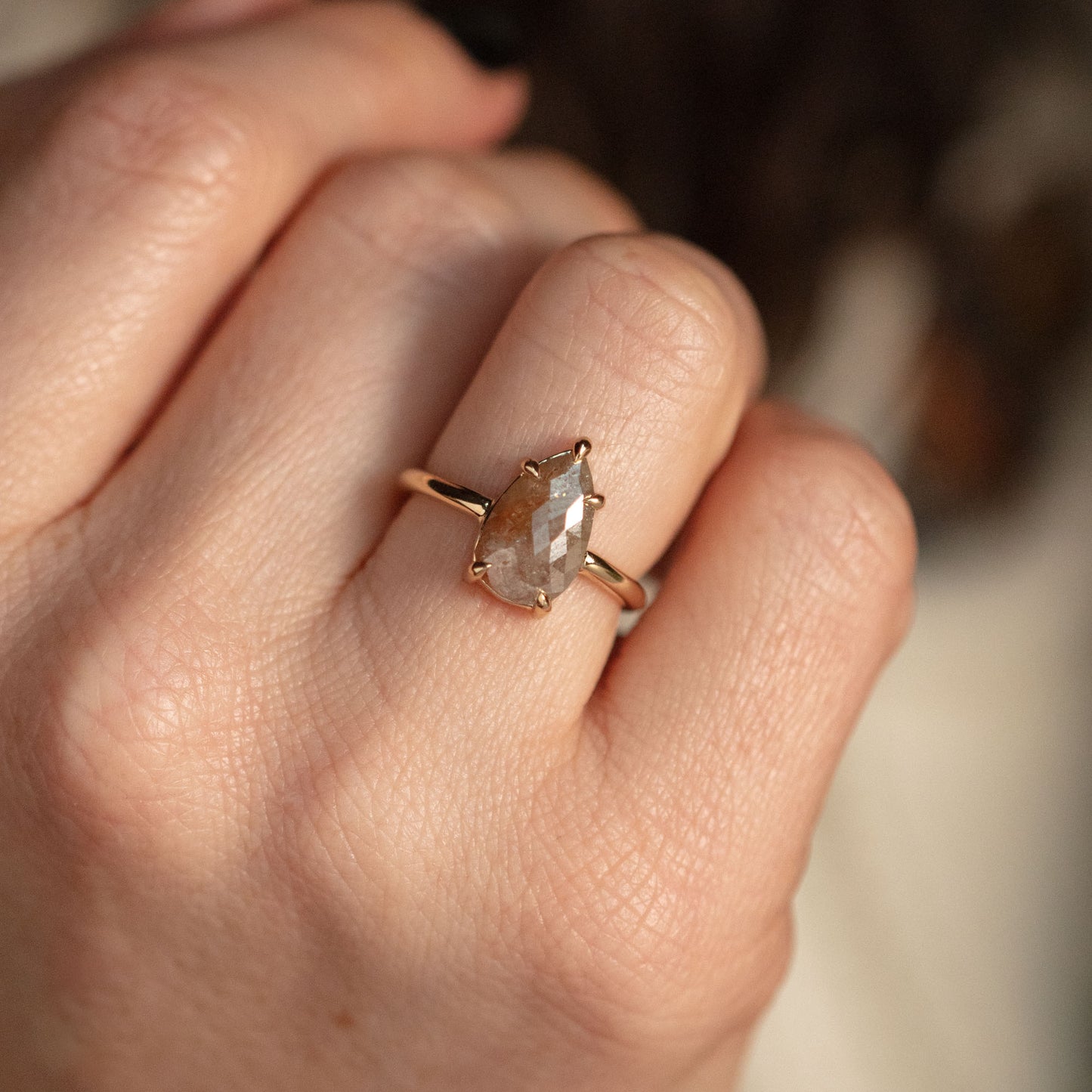 Soleil Champagne Diamond Ring