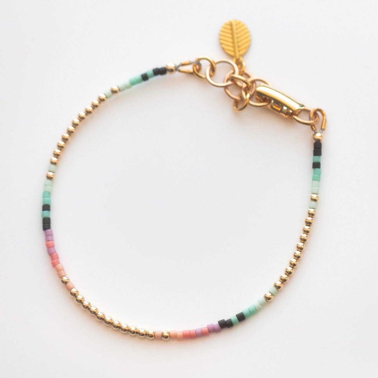 Single Serpent Beaded Bracelet in Petal handmade unique jewelry