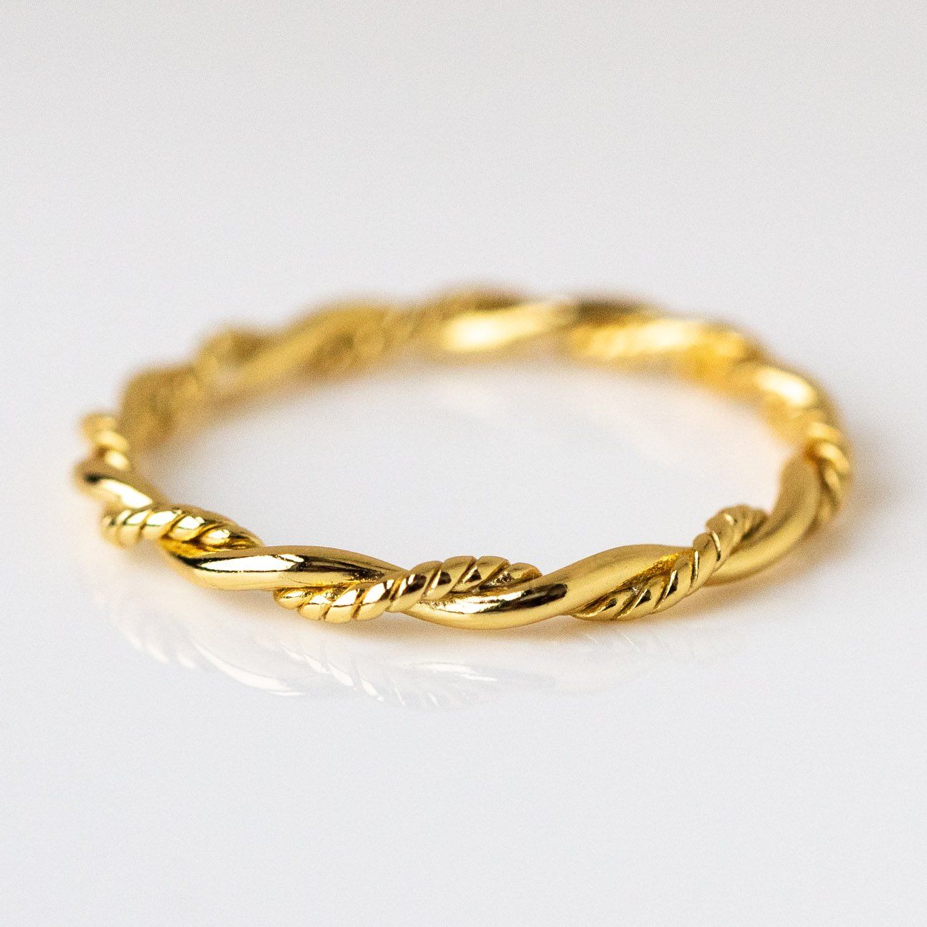 Twisted Ring simple dainty modern yellow gold jewelry