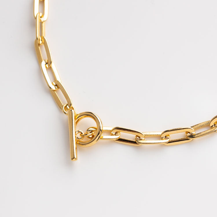 Patron Necklace yellow gold statement modern chunky jewelry shashi