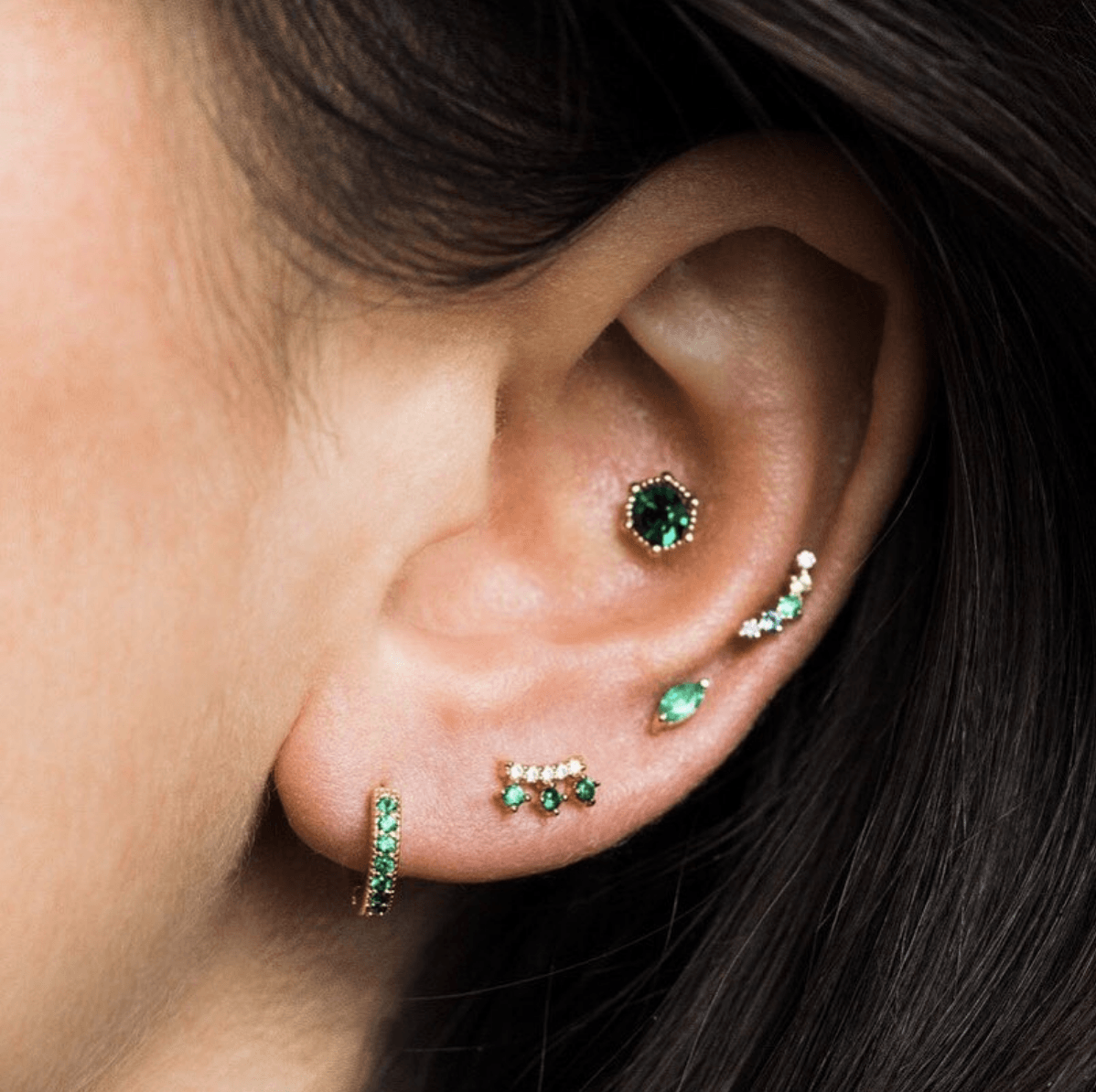 Astrid Stud Earrings in Emerald - earrings - Lover's Tempo local eclectic