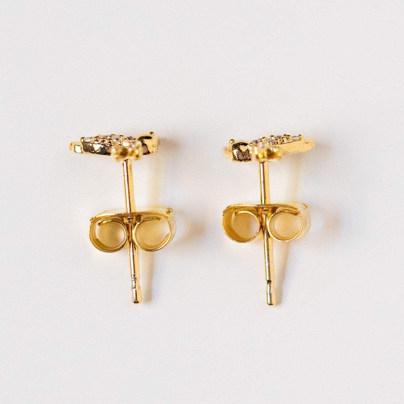 cz hummingbird stud earrings unique yellow gold dainty jewelry