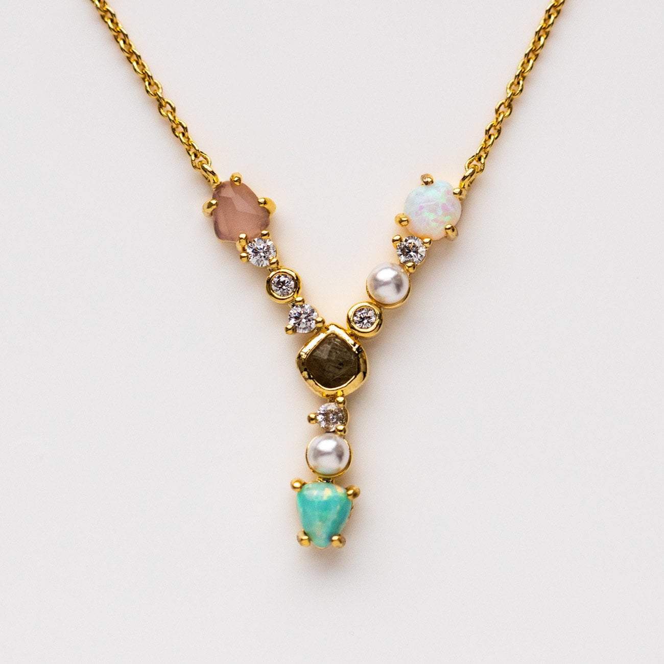 Opal Monogram Pendant necklaces Tai Jewelry Y 