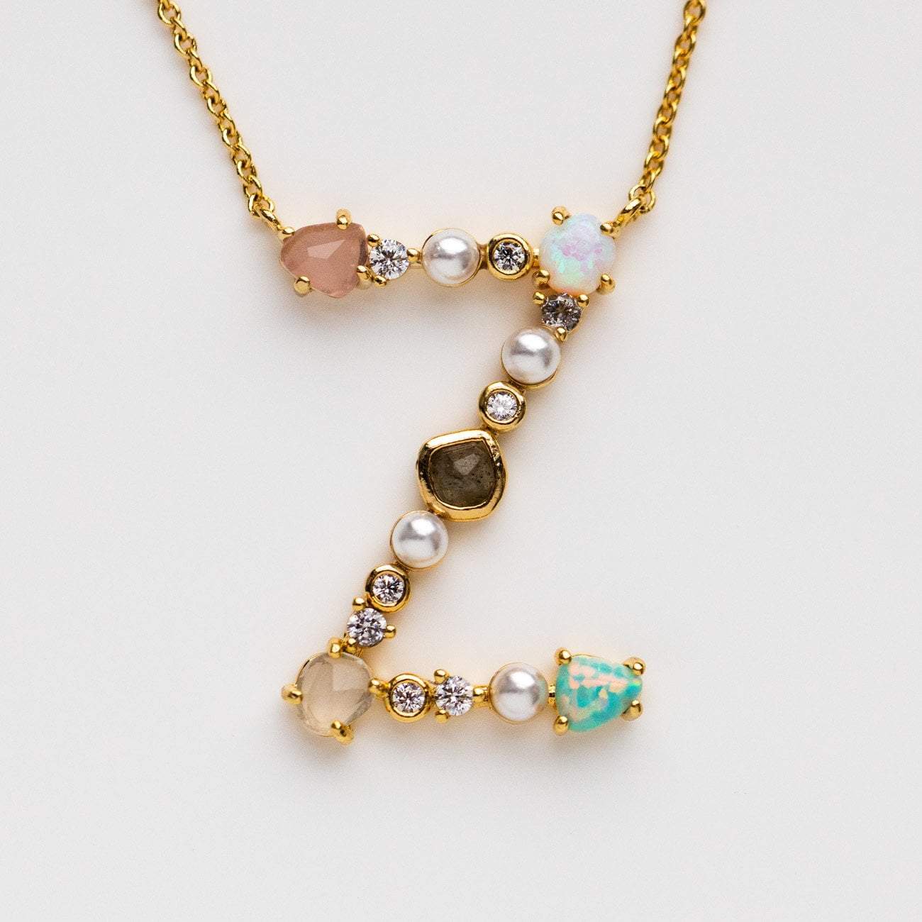 Opal Monogram Pendant necklaces Tai Jewelry Z 