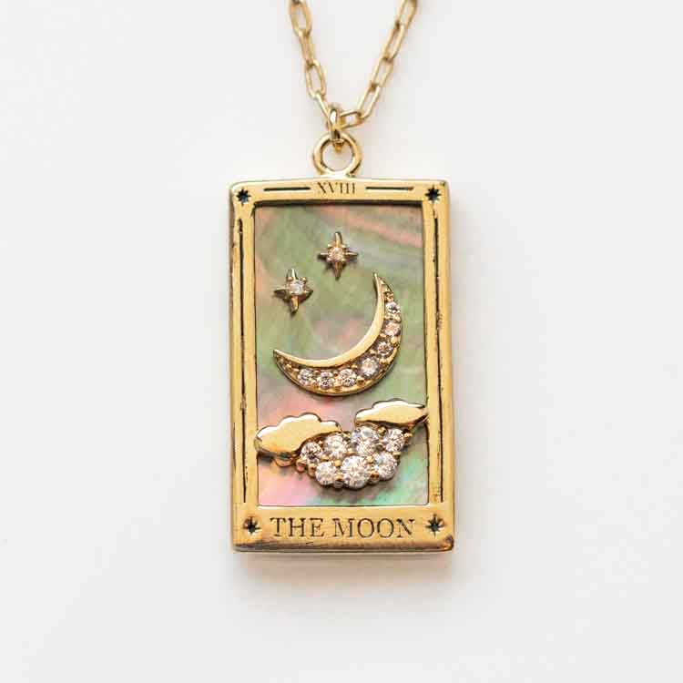 Local Eclectic Gold Tarot Card Pendant Necklace