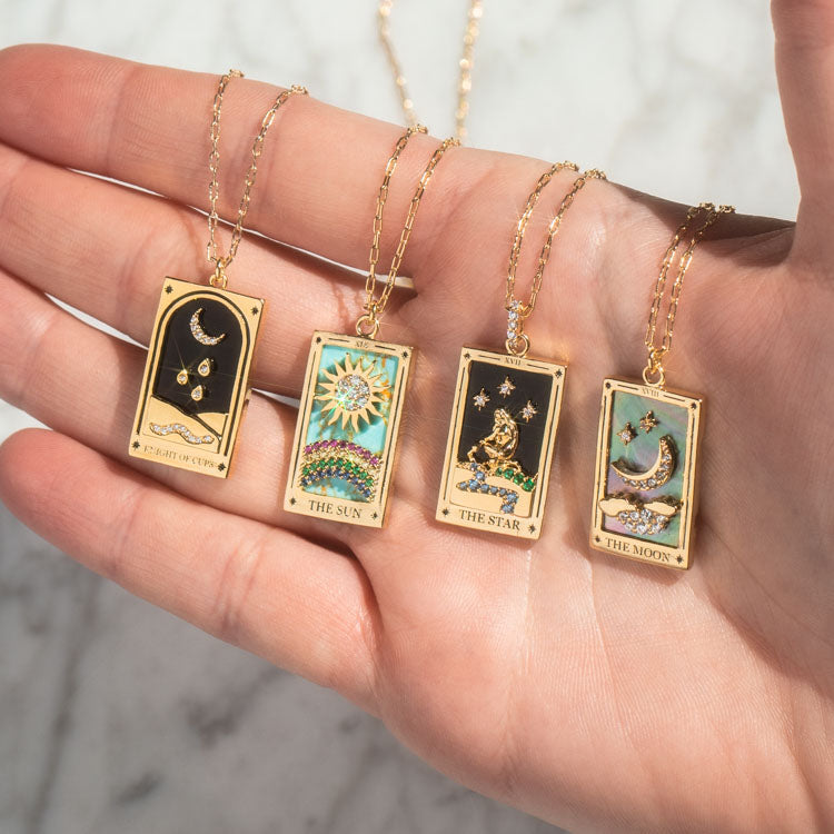 Local Eclectic Gold Tarot Card Pendant Necklace