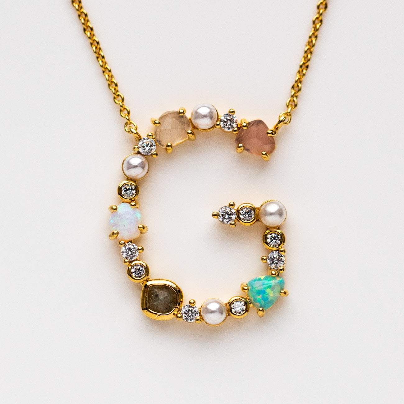 Opal Monogram Pendant necklaces Tai Jewelry G 