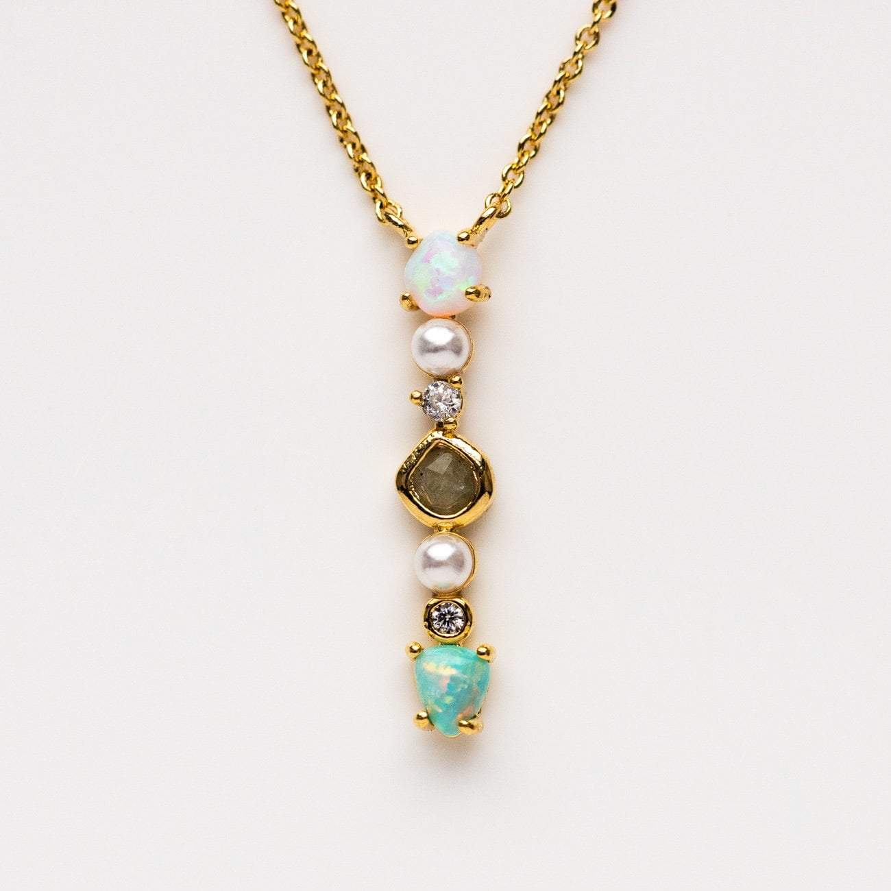 Opal Monogram Pendant necklaces Tai Jewelry I 