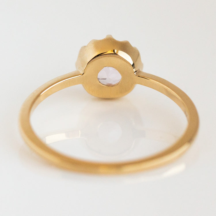 Desert Flower Ring with Morganite yellow gold modern solid fine jewelry vale