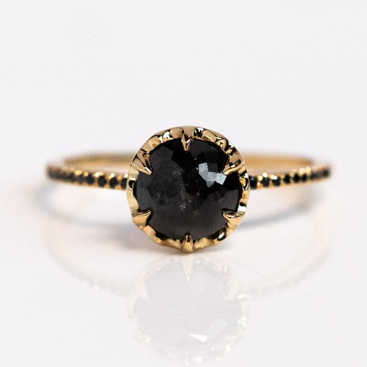 Mojave Ring rose cut black diamond unique fine solid jewelry vale