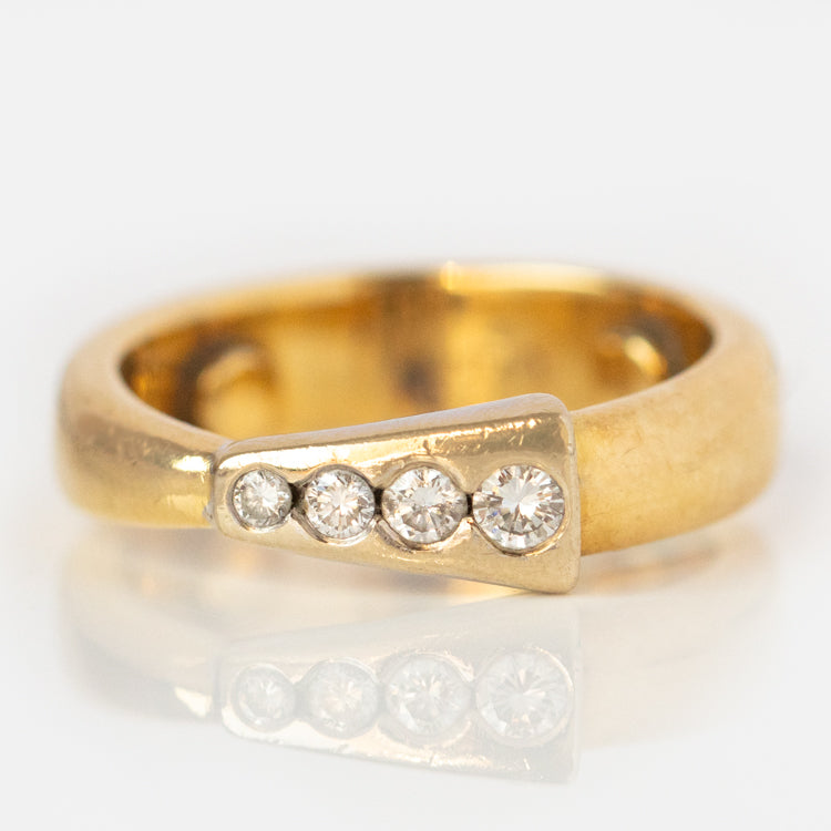 Vintage 18k Tapered Diamond Ring Size 6.75