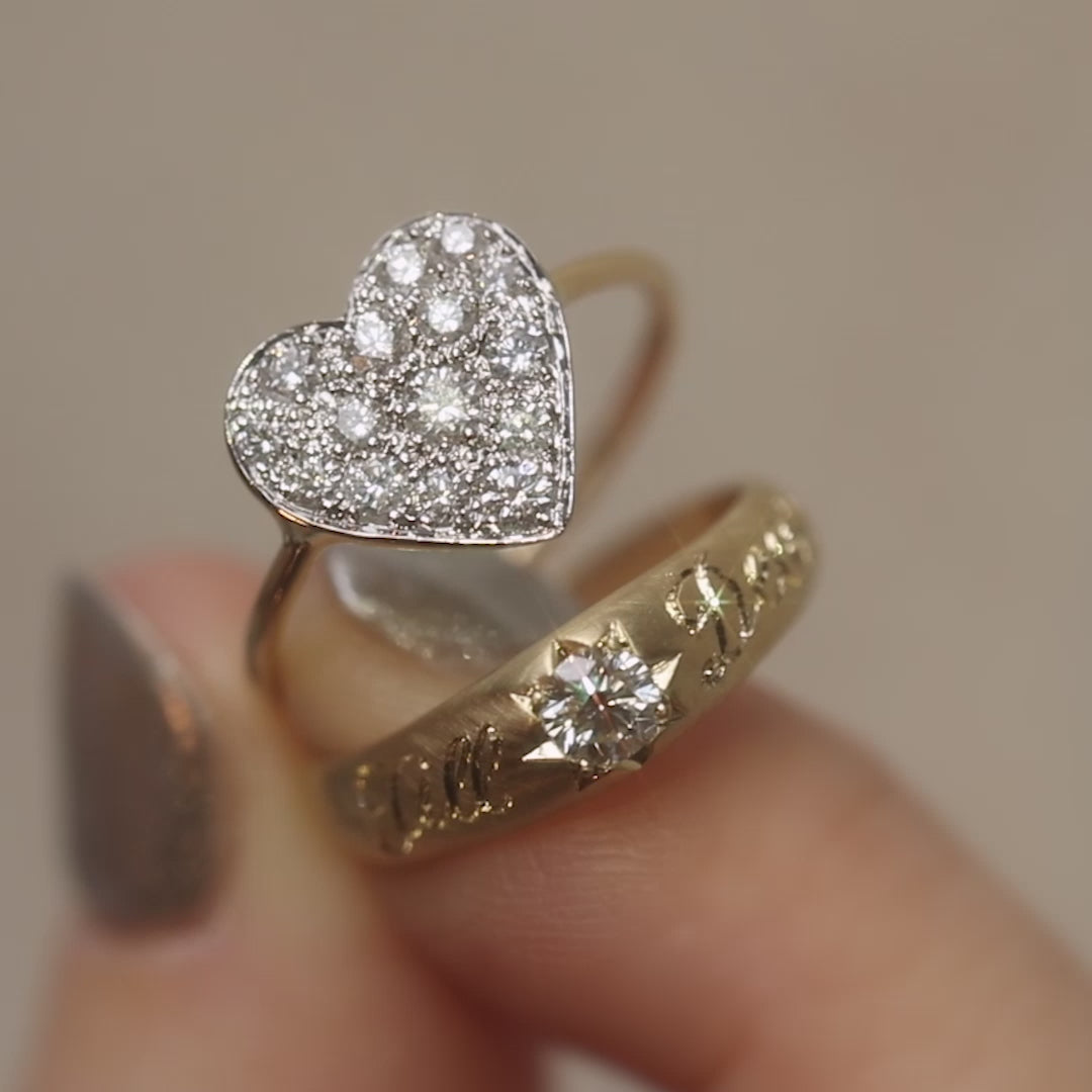 Moissanite Two-Tone Heart Shaped 14K VVS Diamond Ring – Ice Cartel