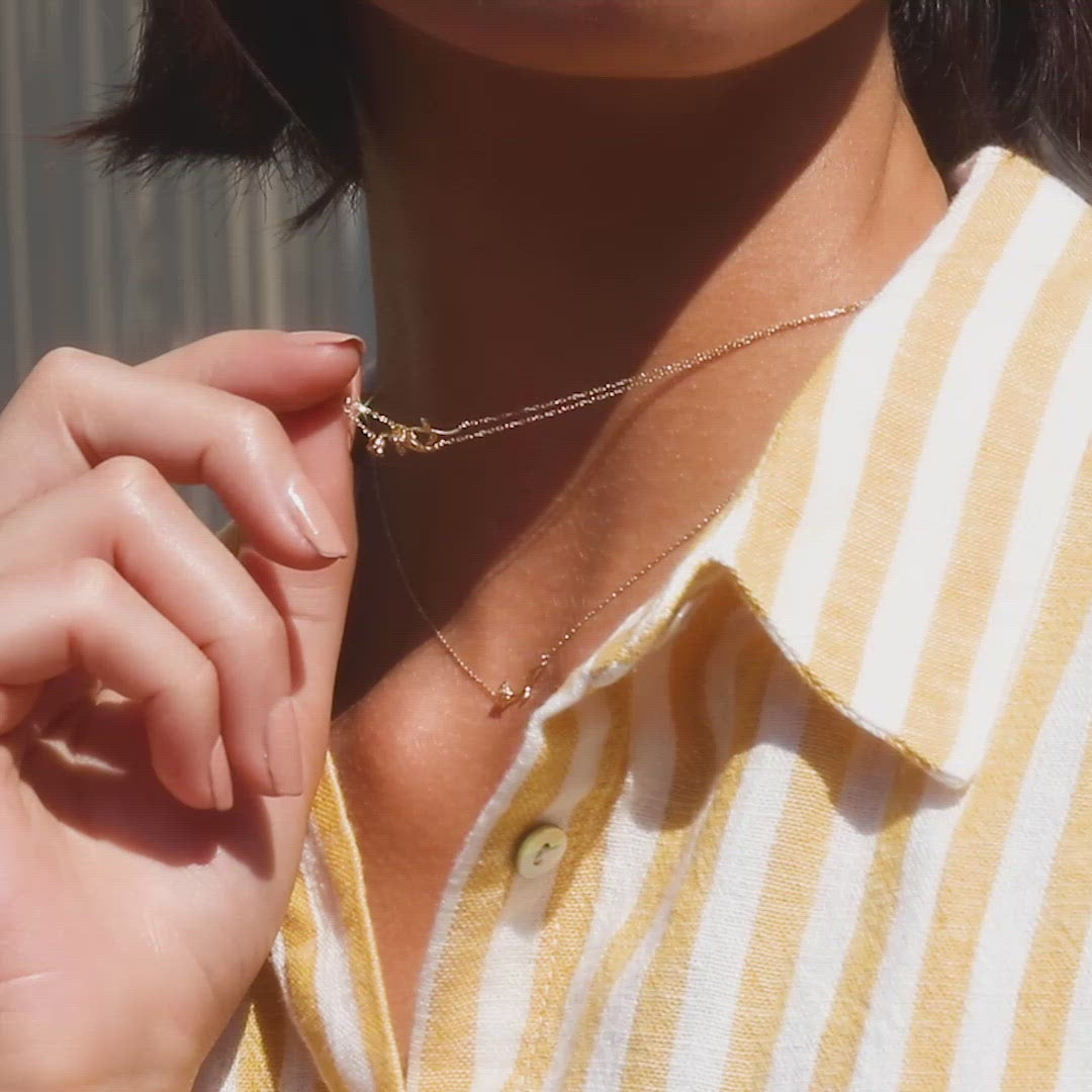 Solid Gold Birth Flower Necklace fine dainty jewelry family gold floral inspired heirloom