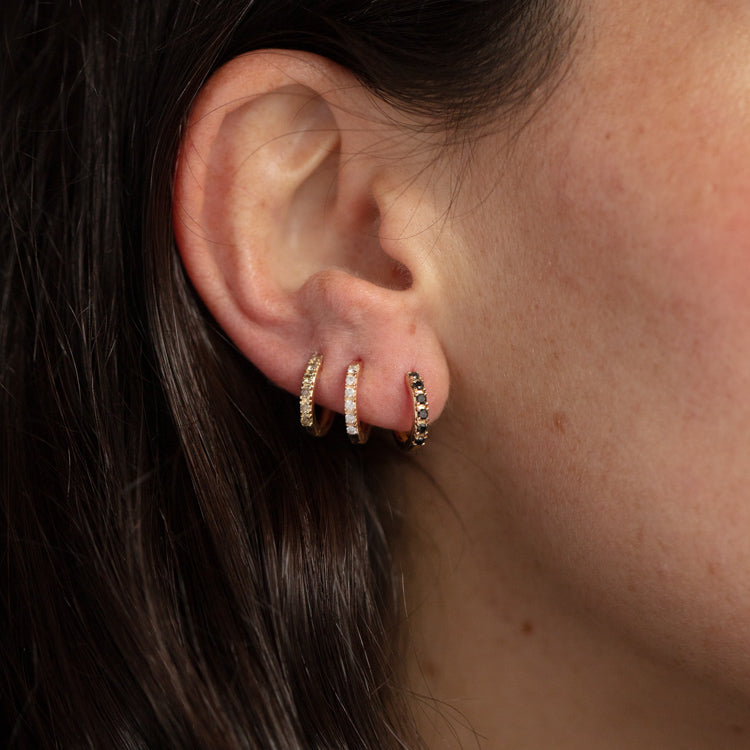 Diamond Solid Gold Huggie Hoop Earrings Local Eclectic – local